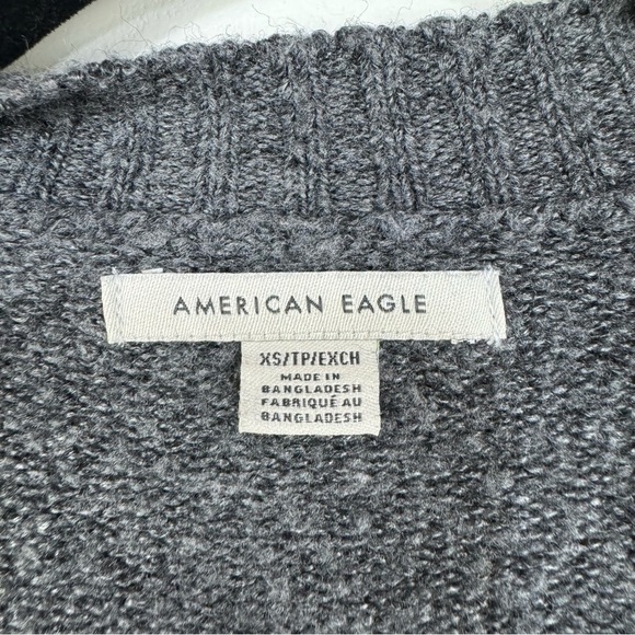 American Eagle Gray Grey Open Front Soft Cardigan - Picture 4 of 4